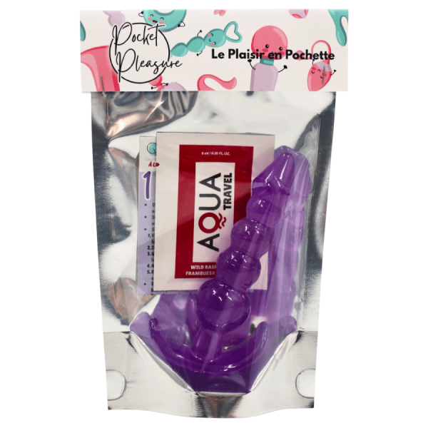 Plug Anal Jelly 5 Boules Pocket Pleasure + 1 dosette lubrifiant 